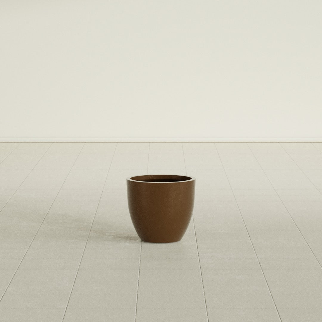 Wannsee Small Round Fiberglass Planter - 15 in x 15 in x 13 in - Metallic Bronze - Metallic Bronze,15 in x 15 in x 13 in