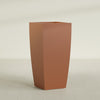 Toulan Extra Large Tall Tapered Square Fiberglass Planter - 23 in x 23 in x 48 in - Matte Terracotta - Matte Terracotta,23 in x 23 in x 48 in