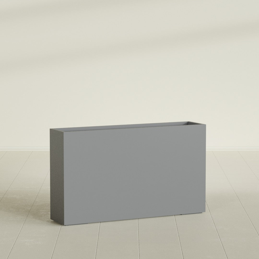 Perth Extra Large Long Rectangle Fiberglass Planter - 72 in x 16 in x 42 in - Metallic Gunmetal - Metallic Gunmetal,72 in x 16 in x 42 in