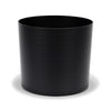 Small Round Metallic Plastic Planter - 7 in x 7 in x 6 in - Brushed Flat Black - Brushed Flat Black,7 in x 7 in x 6 in