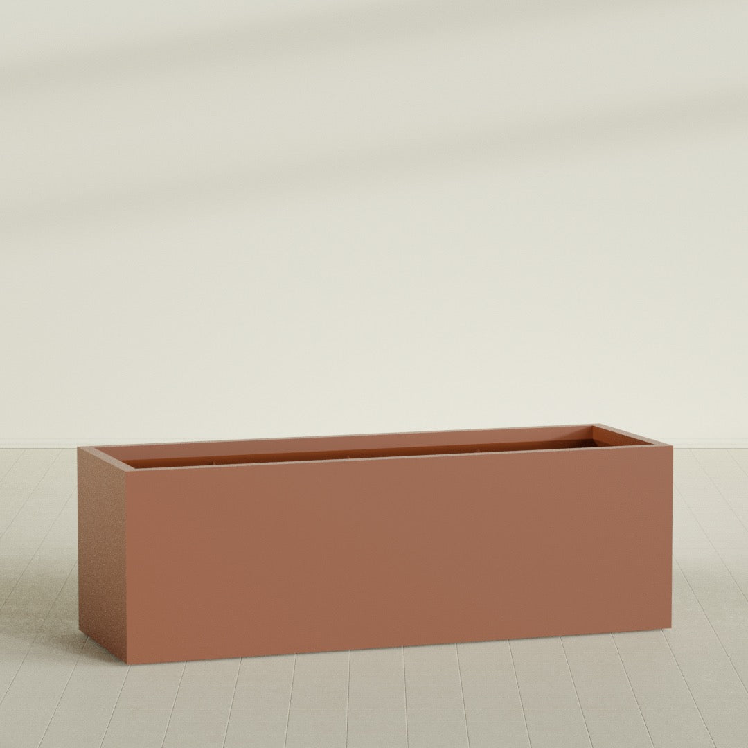 Granada Extra Large Long Rectangle Fiberglass Planter - 72 in x 24 in x 24 in - Matte Terracotta - Matte Terracotta,72 in x 24 in x 24 in