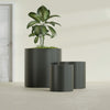 Rio Grande Large Round Fiberglass Planter - 30 in x 30 in x 32 in - Matte Charcoal - Matte Charcoal,30 in x 30 in x 32 in