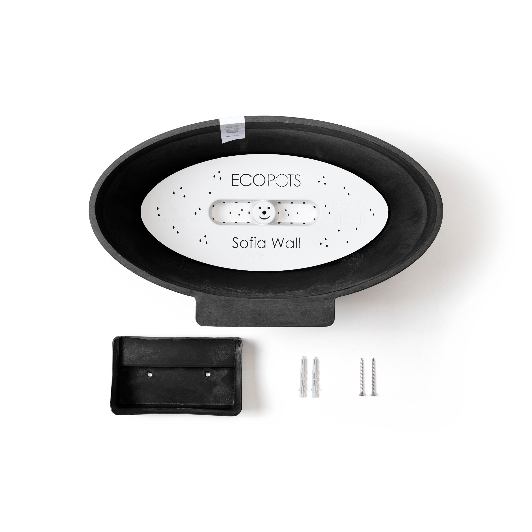 Sofia Wall Small Conical Wall Planter - 16.5 in x 10 in x 7 in - Dark Grey - Dark Grey,16.5 in x 16.5 in x 7 in