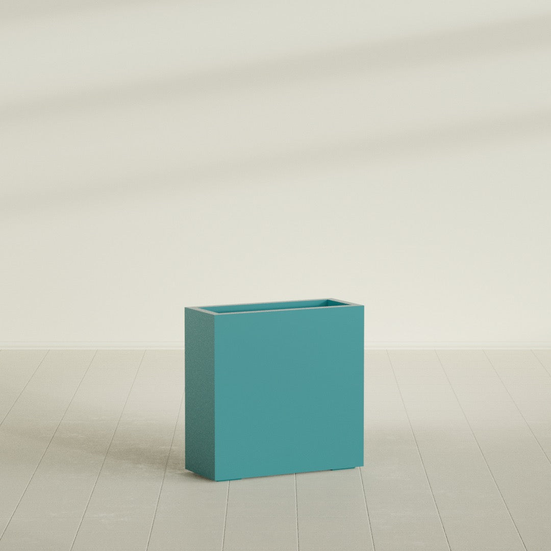 Milano Medium Narrow Rectangle Fiberglass Planter - 24 in x 10 in x 24 in - Satin Sea Foam - Satin Sea Foam,24 in x 10 in x 24 in