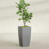 Toulan Large Tall Tapered Square Fiberglass Planter - 18 in x 18 in x 36 in - Metallic Gunmetal - Metallic Gunmetal,18 in x 18 in x 36 in