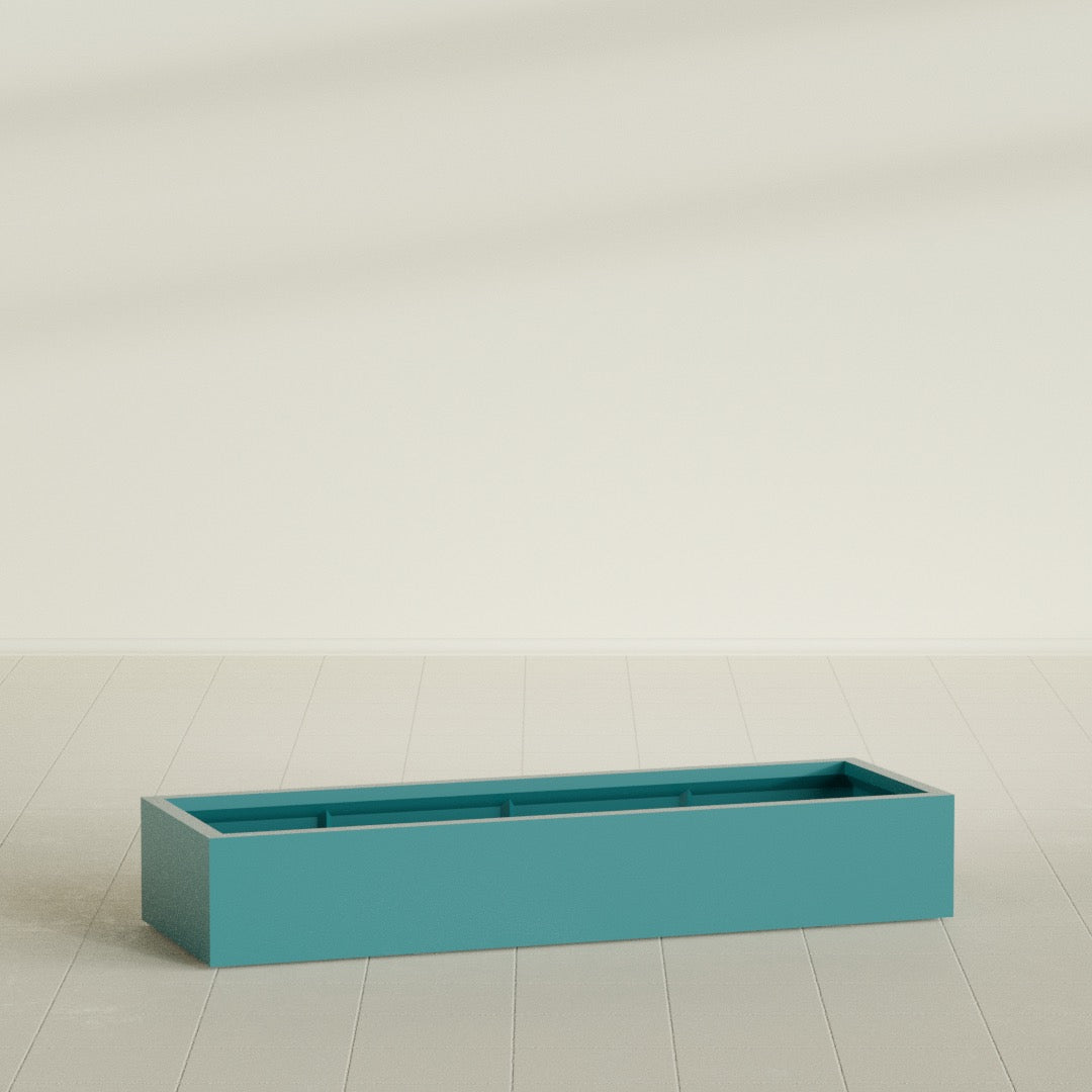 Antwerp Extra Large Long Rectangle Fiberglass Planter - 72 in x 24 in x 12 in - Satin Sea Foam - Satin Sea Foam,72 in x 24 in x 12 in