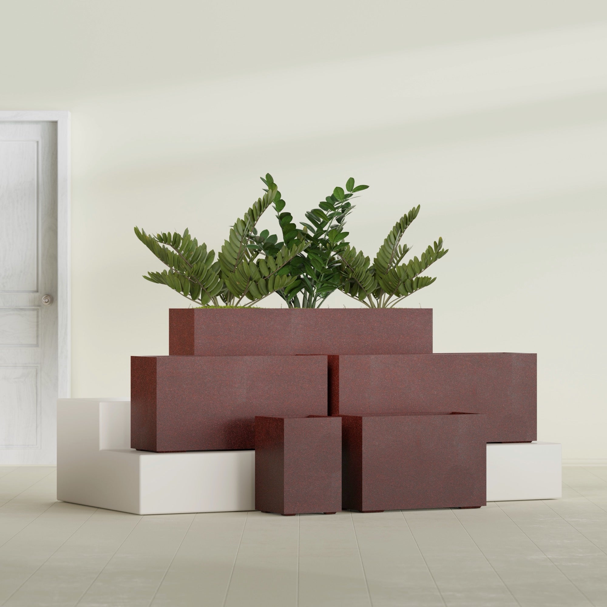 16"-Wide Rectangle - 72in x 16in x 24in - Weathered Steel - Rust - Weathered Steel - Rust,72 in x 16 in x 24 in