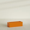 Reade Small Tabletop Rectangle Fiberglass Planter - 14 in x 5 in x 4.3 in - Gloss Tangerine - Gloss Tangerine,14 in x 5 in x 4.3 in