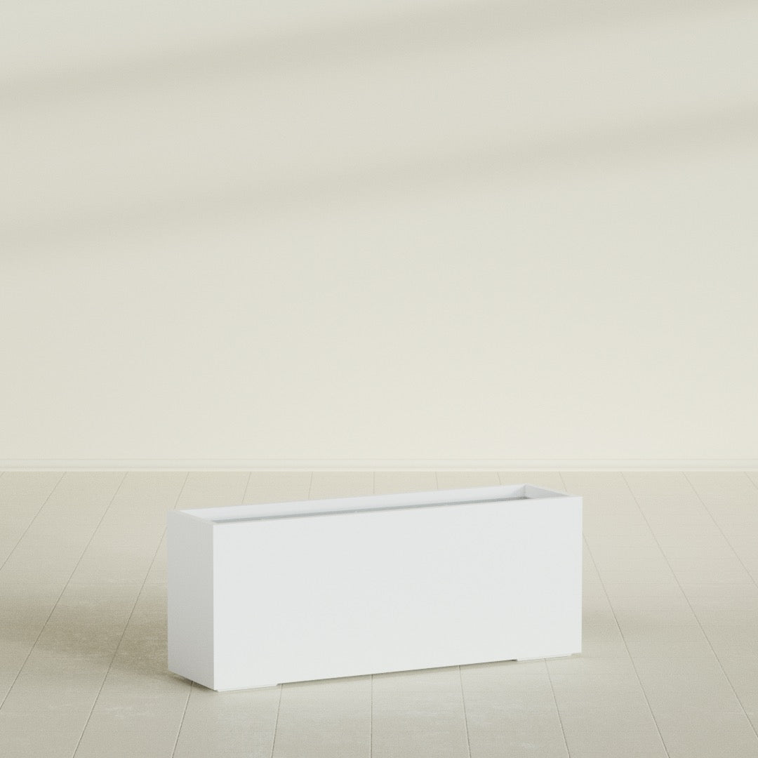 Tolga Extra Large Long Rectangle Fiberglass Planter - 60 in x 16 in x 24 in - Matte White - Matte White,60 in x 16 in x 24 in