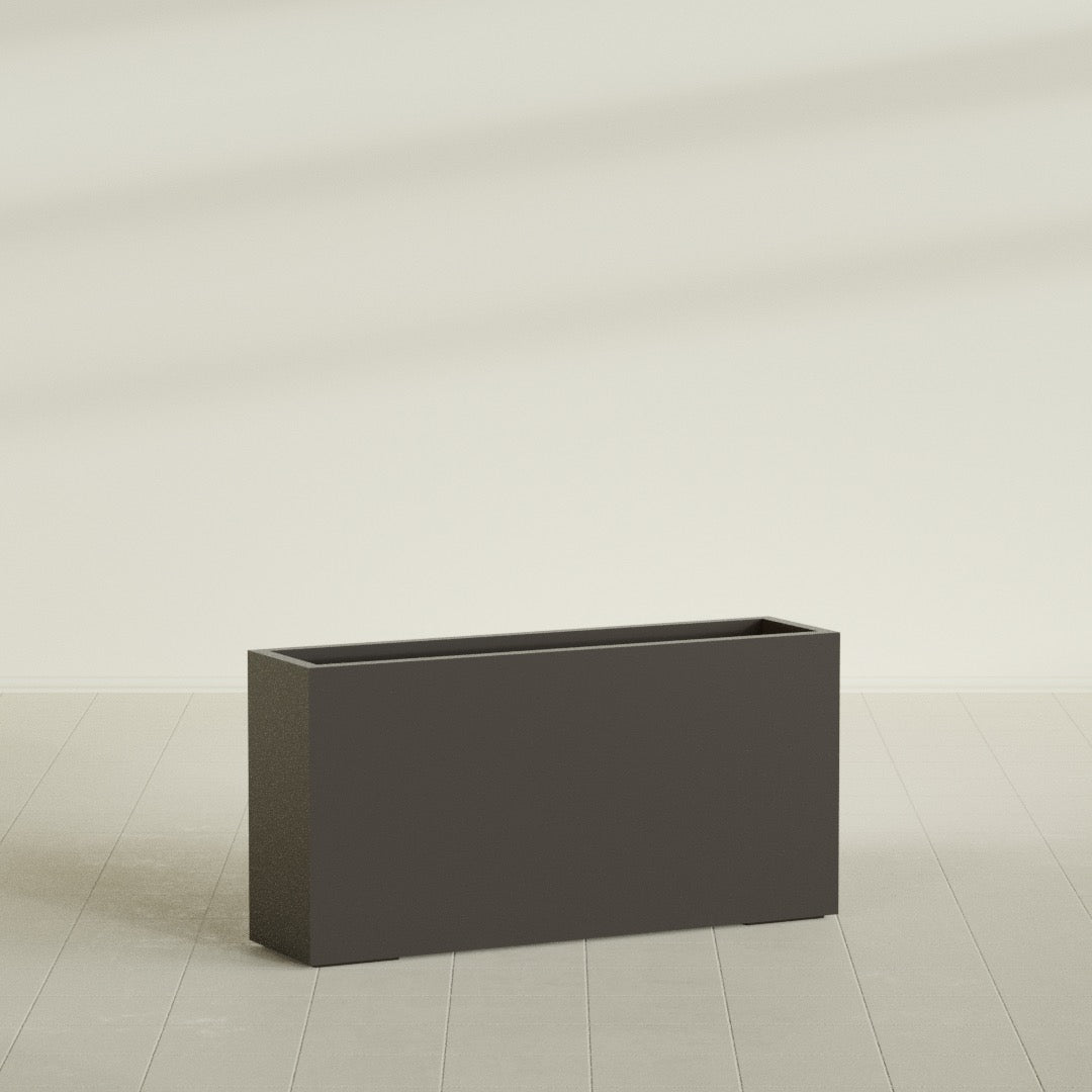 Hollywood Extra Large Narrow Rectangle Fiberglass Planter - 48 in x 12 in x 24 in - Matte Brown - Matte Brown,48 in x 12 in x 24 in