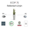 Rotterdam Medium Tall Square Planter - 12.6 in x 12.6 in x 27.5 in - White Grey - White Grey,12.5 in x 12.5 in x 27.5 in,Planter Only