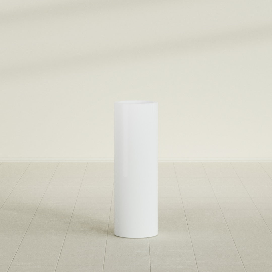 Corry Large Tall Cylinder Fiberglass Planter - 10 in x 10 in x 30 in - Matte White - Matte White,10 in x 10 in x 30 in