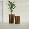 Tegel Medium Round Fiberglass Planter - 18 in x 18 in x 26 in - Metallic Bronze - Metallic Bronze,18 in x 18 in x 26 in