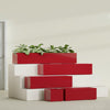 Cuba Large Long Rectangle Fiberglass Planter - 36 in x 14 in x 12 in - Gloss Red - Gloss Red,36 in x 14 in x 12 in
