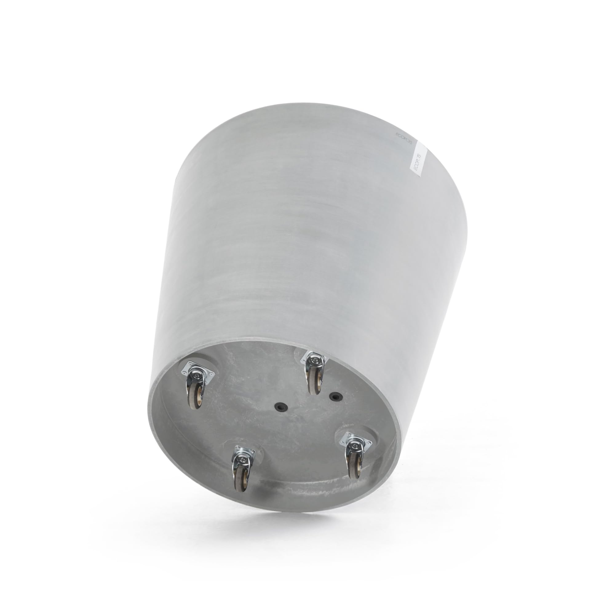 Amsterdam Medium Round Planter with Wheels - 23.5 in x 23.5 in x 22 in - White Grey - White Grey,23.5 in x 23.5 in x 22 in