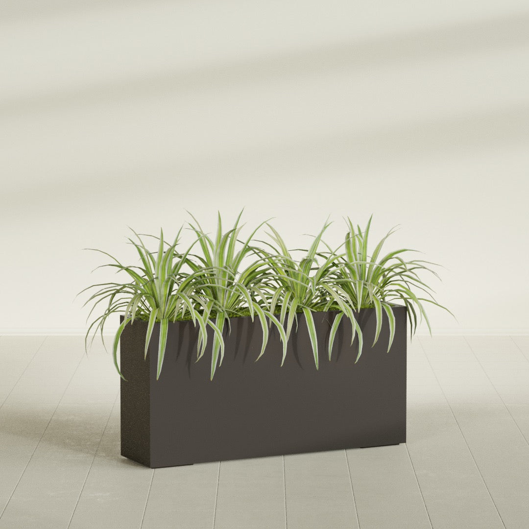 Hollywood Extra Large Narrow Rectangle Fiberglass Planter - 48 in x 12 in x 24 in - Matte Brown - Matte Brown,48 in x 12 in x 24 in