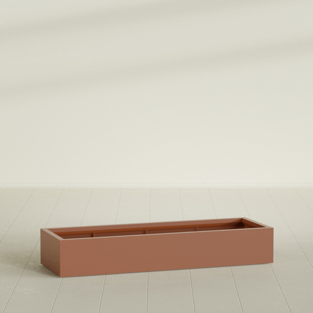 Antwerp Extra Large Long Rectangle Fiberglass Planter - 72 in x 24 in x 12 in - Matte Terracotta - Matte Terracotta,72 in x 24 in x 12 in