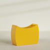 Seoul Extra Large Curved Abstract Fiberglass Planter - 48 in x 20 in x 36 in - Gloss Saffron - Gloss Saffron,48 in x 20 in x 36 in