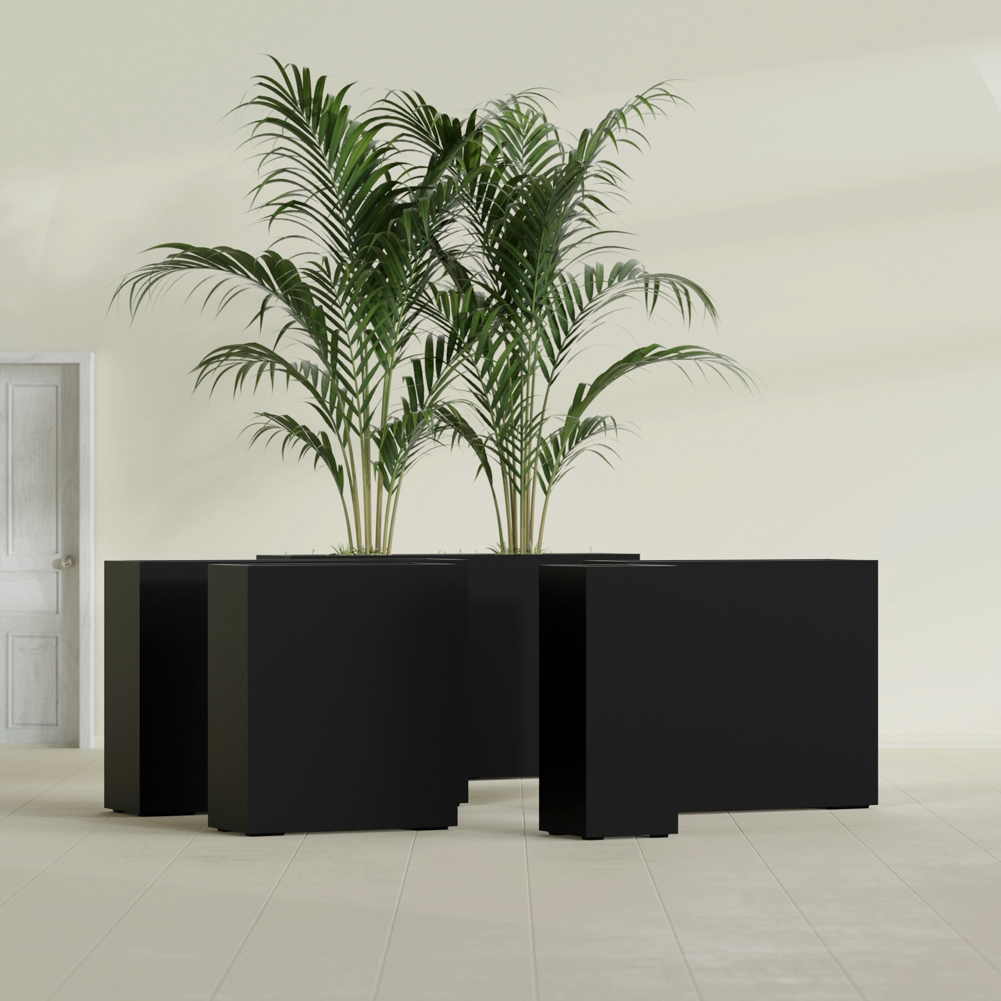 Perth Extra Large Long Rectangle Fiberglass Planter - 60 in x 16 in x 42 in - Matte Black - Matte Black,60 in x 16 in x 42 in
