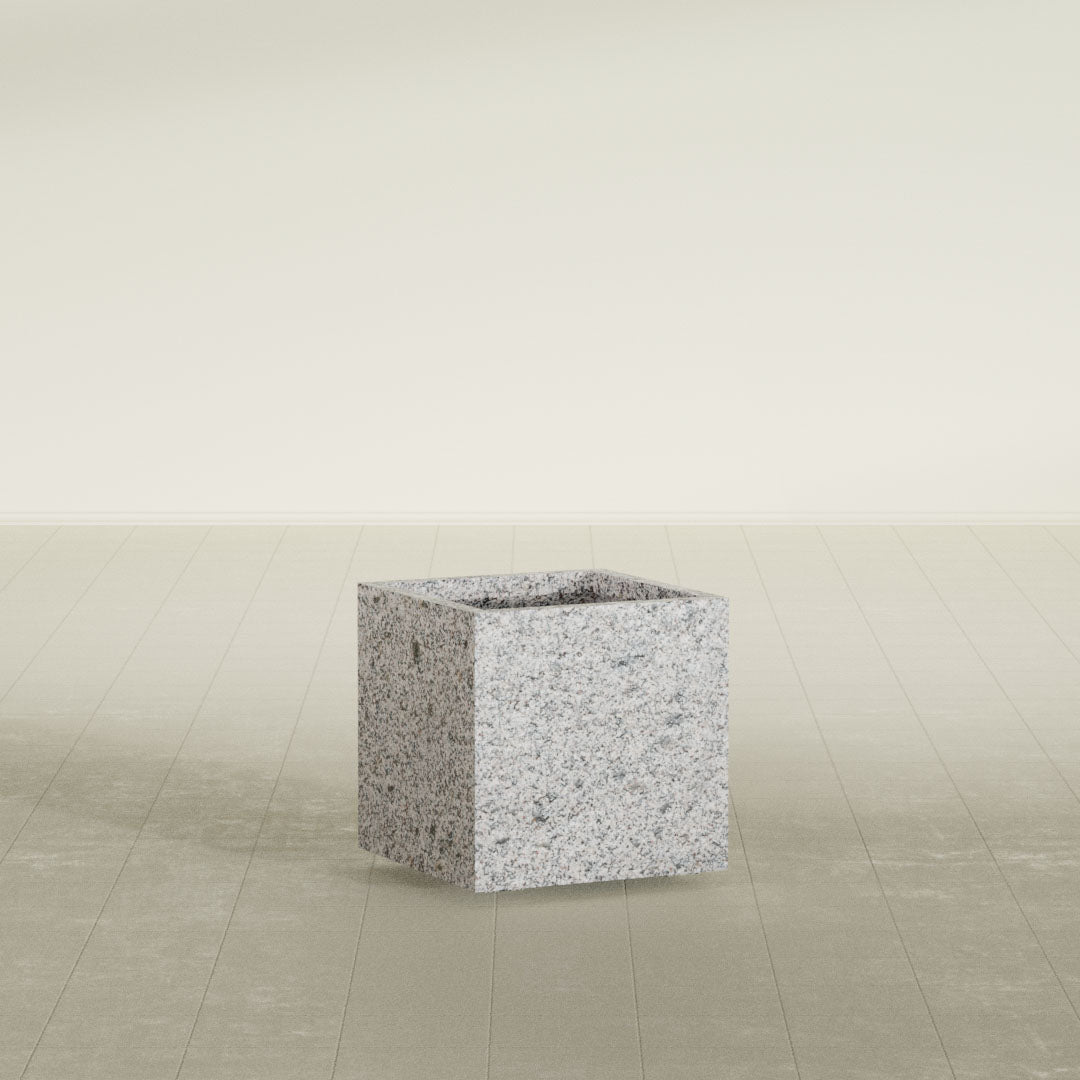 ProTone Fiberglass Premium Finish Medium Cube Square Planter - 20 in x 20 in x 20 in - StoneLight - Pearlstone - StoneLight - Pearlstone,20 in x 20 in x 20 in