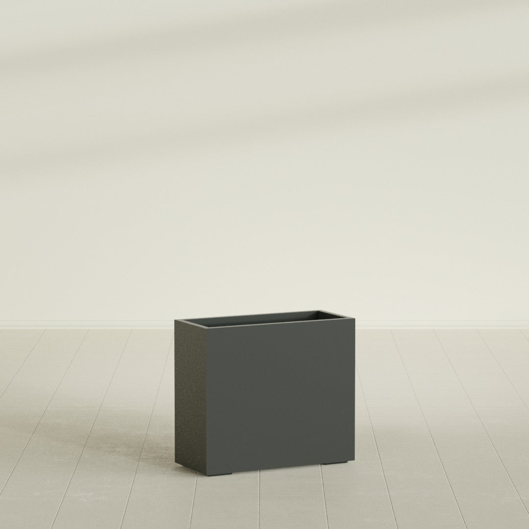 Potsdam Large Rectangle Fiberglass Planter - 36 in x 16 in x 32 in - Matte Charcoal - Matte Charcoal,36 in x 16 in x 32 in