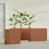Milano Medium Narrow Rectangle Fiberglass Planter - 24 in x 10 in x 24 in - Matte Terracotta - Matte Terracotta,24 in x 10 in x 24 in