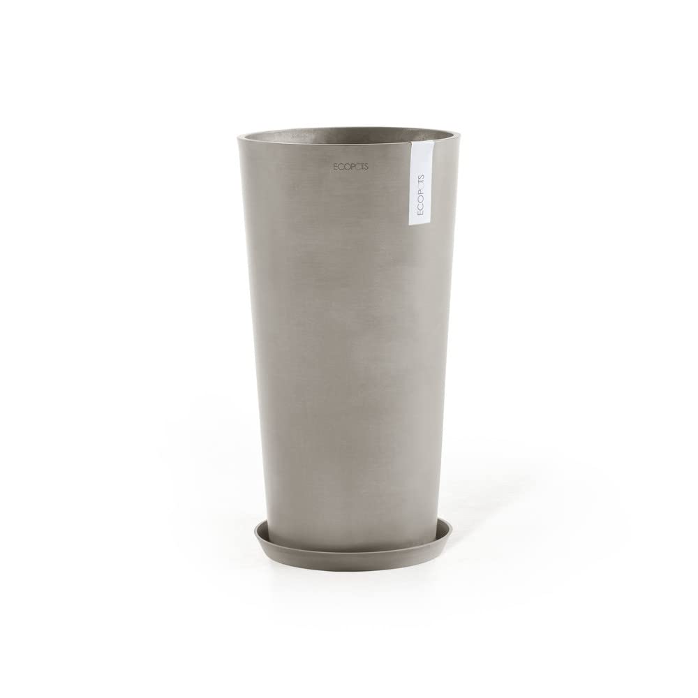 Amsterdam High Large Tall Round Planter - 19.5 in x 19.5 in x 35.5 in - Taupe - Taupe,19.5 in x 19.5 in x 35.5 in,Planter Only