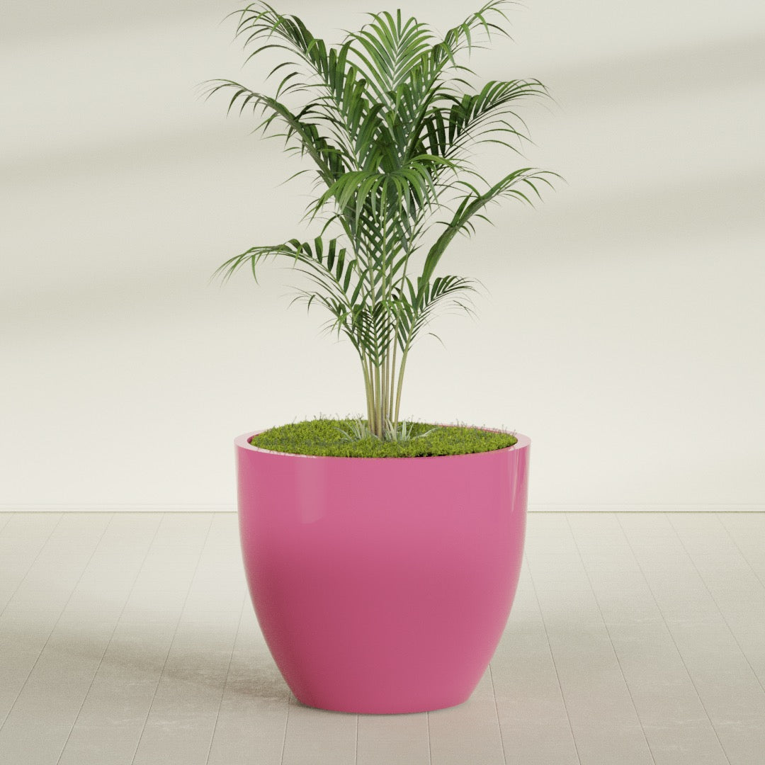 Wannsee Extra Large Round Fiberglass Planter - 50 in x 50 in x 44 in - Gloss Pink Violet - Gloss Pink Violet,50 in x 50 in x 44 in