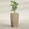 Toulan Extra Large Tall Tapered Square Fiberglass Planter - 23 in x 23 in x 48 in - Metallic Gold - Metallic Gold,23 in x 23 in x 48 in