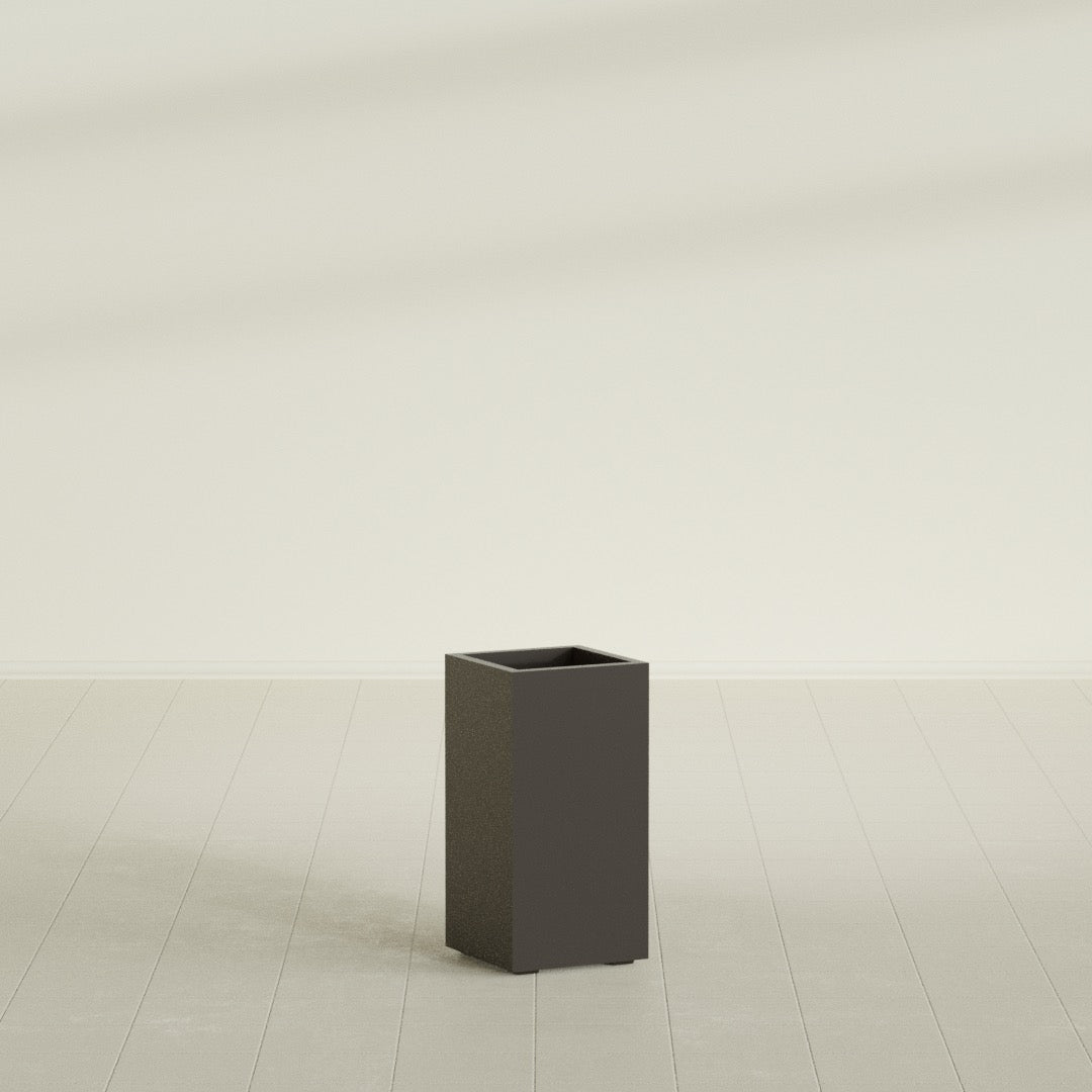 Potsdam Large Tall Rectangle Fiberglass Planter - 16 in x 16 in x 32 in - Matte Brown - Matte Brown,16 in x 16 in x 32 in