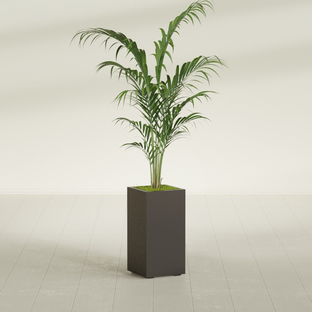 Potsdam Large Tall Rectangle Fiberglass Planter - 16 in x 16 in x 32 in - Matte Brown - Matte Brown,16 in x 16 in x 32 in