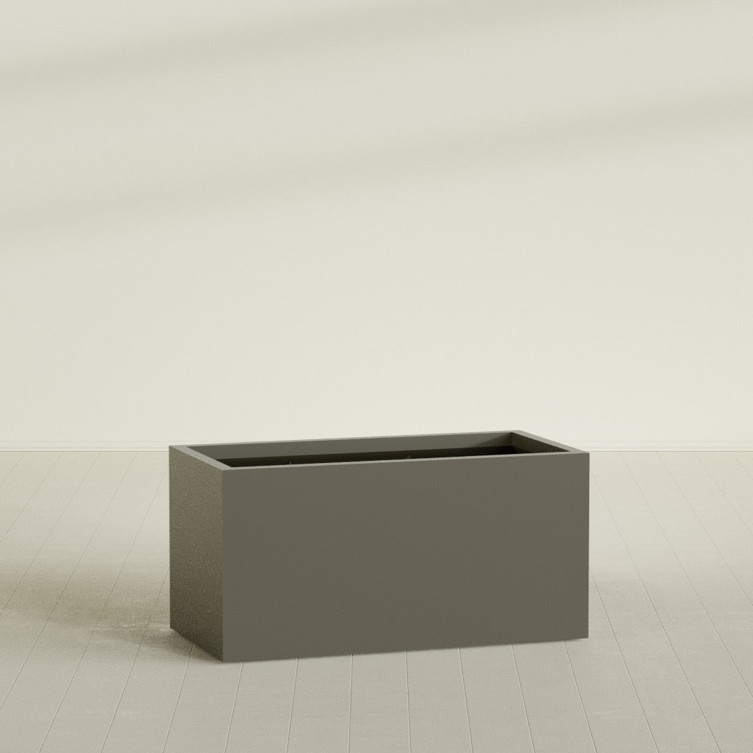 Granada Extra Large Long Rectangle Fiberglass Planter - 48 in x 24 in x 24 in - Matte Bronze - Matte Bronze,48 in x 24 in x 24 in