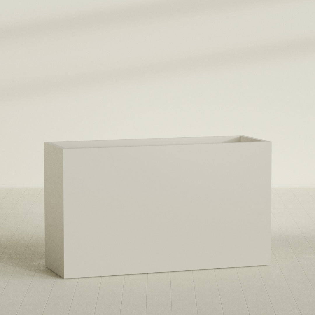 Darwin Extra Large Long Rectangle Fiberglass Planter - 72 in x 24 in x 42 in - Satin Beige - Satin Beige,72 in x 24 in x 42 in