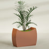 Seoul Extra Large Curved Abstract Fiberglass Planter - 48 in x 20 in x 36 in - Matte Terracotta - Matte Terracotta,48 in x 20 in x 36 in
