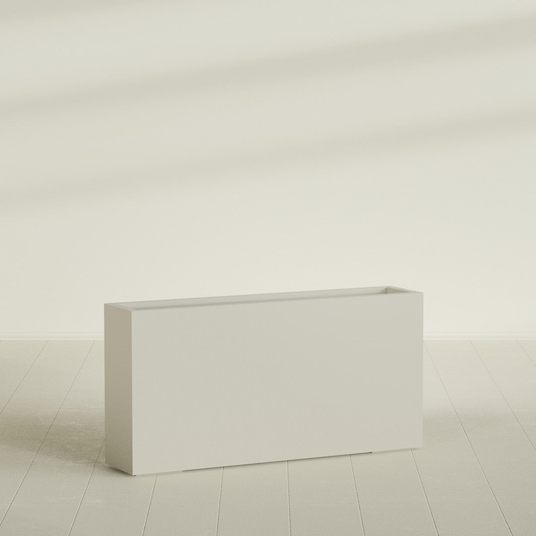 Milano Extra Large Narrow Rectangle Fiberglass Planter - 48 in x 10 in x 24 in - Satin Beige - Satin Beige,48 in x 10 in x 24 in