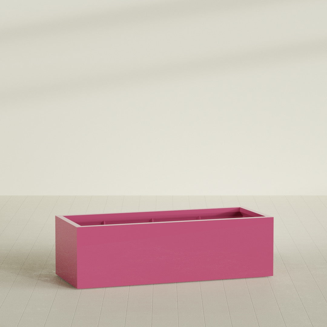 Torino Extra Large Wide Rectangle Fiberglass Planter - 60 in x 24 in x 18 in - Gloss Pink Violet - Gloss Pink Violet,60 in x 24 in x 18 in