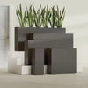 Delray Large Tall Rectangle Fiberglass Planter - 12 in x 12 in x 32 in - Matte Brown - Matte Brown,12 in x 12 in x 32 in