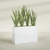 Delray Extra Large Long Rectangle Fiberglass Planter - 48 in x 12 in x 32 in - Gloss White - Gloss White,48 in x 12 in x 32 in