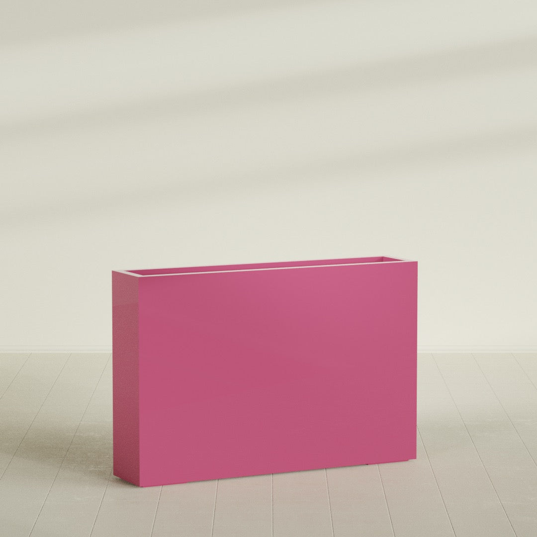 Amesbury Extra Large Narrow Rectangle Fiberglass Planter - 48 in x 10 in x 32 in - Gloss Pink Violet - Gloss Pink Violet,48 in x 10 in x 32 in