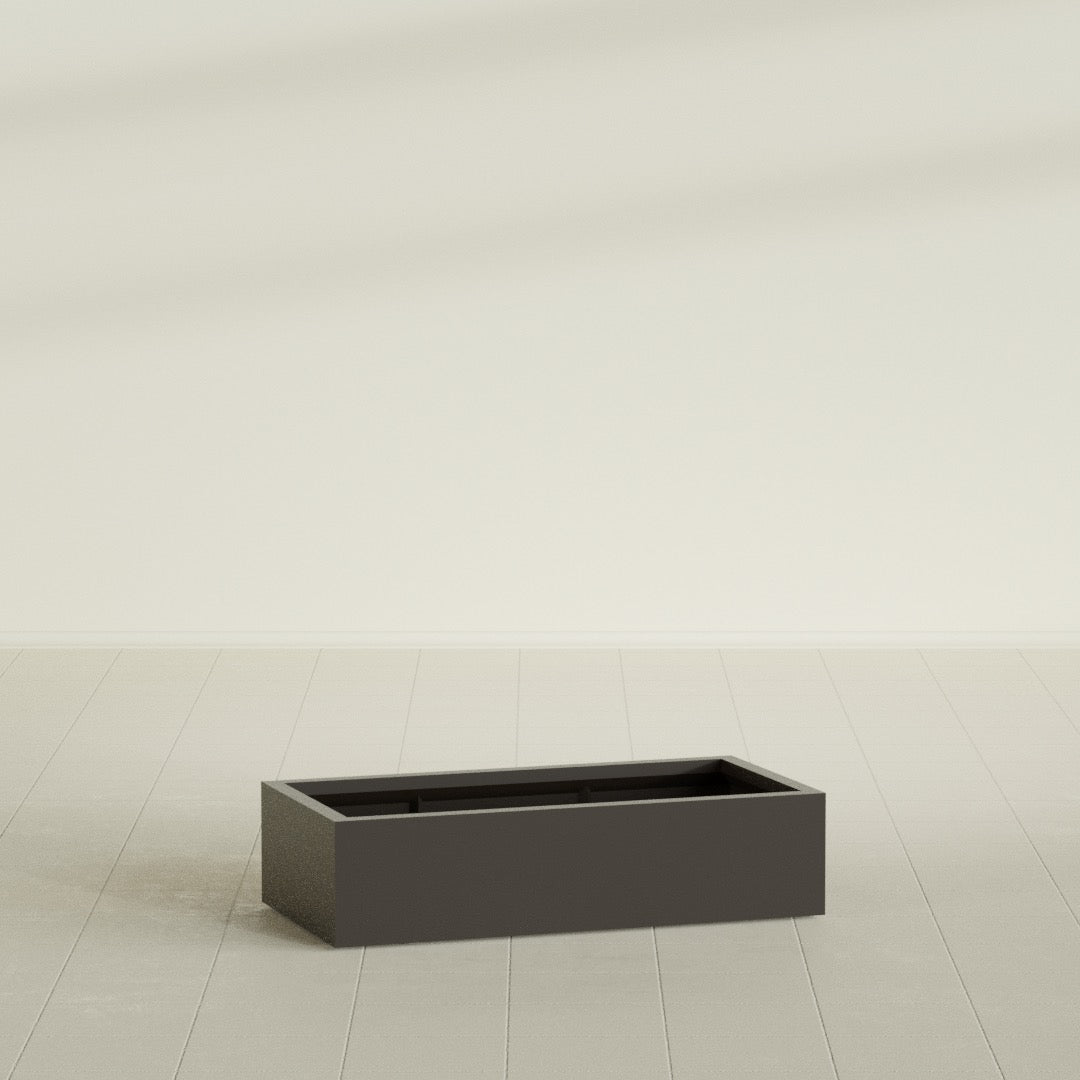 Antwerp Extra Large Long Rectangle Fiberglass Planter - 48 in x 24 in x 12 in - Matte Brown - Matte Brown,48 in x 24 in x 12 in