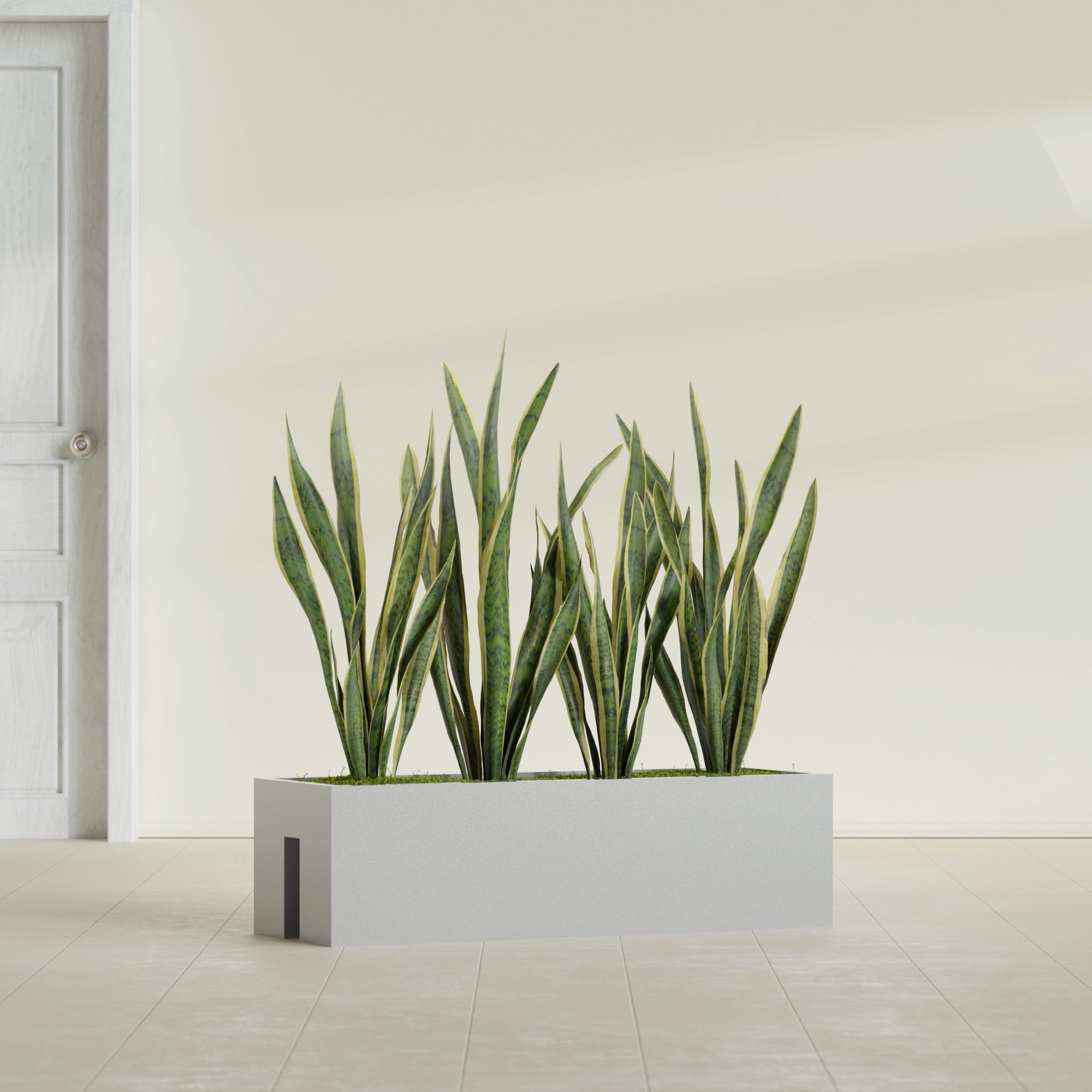 Tiergarden Large Long Over The Railing Rectangle Fiberglass Planter - 36 in x 12 in x 10 in - Metallic Silver - Metallic Silver,36 in x 12 in x 10 in