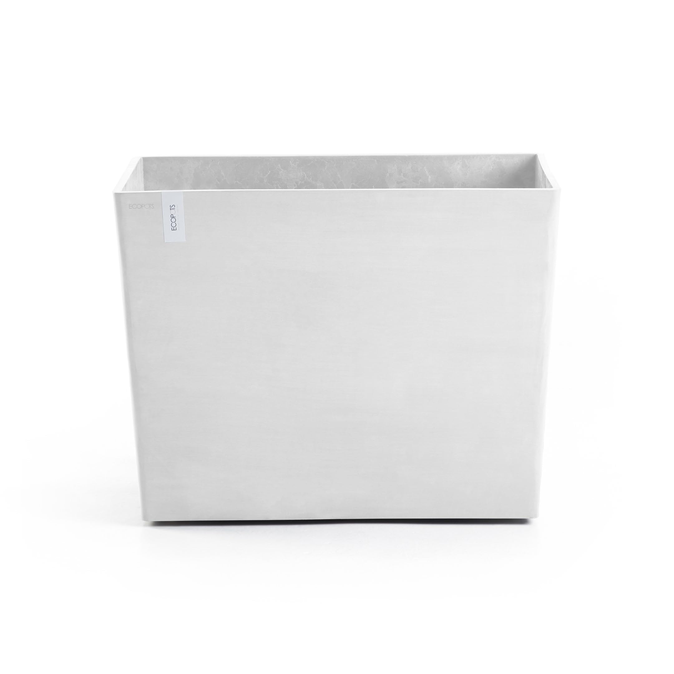 Paris with Wheels Large Rectangle Planter - 33.5 in x 15.5 in x 26 in - Pure White - Pure White,33.5 in x 15.5 in x 26 in