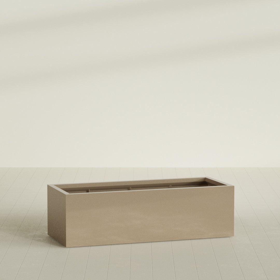 Torino Extra Large Wide Rectangle Fiberglass Planter - 60 in x 24 in x 18 in - Metallic Gold - Metallic Gold,60 in x 24 in x 18 in