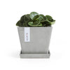 Small Square Saucer - 7 in x 7 in x 1 in - White Grey - White Grey,7 in x 7 in x 1 in
