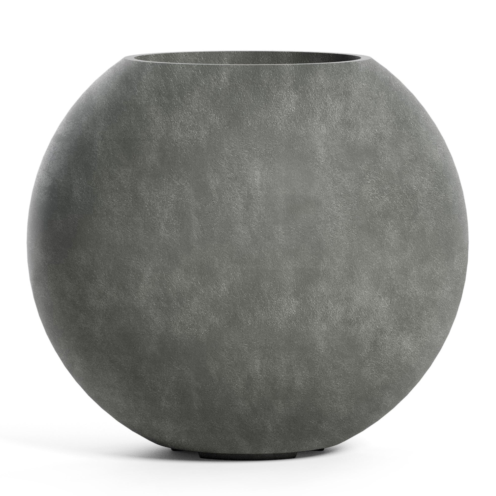 Orbo Globe Sphere Planter – Grey Stone Finish – Fiberglass Indoor/Outdoor and Weather-Resistant Round Planter (23.5" D x 21" H Exterior, 23.2" D x 20.5" H Interior) - Grey Stone,23.5 in x 23.5 in x 21 in - Grey Stone,23.5 in x 23.5 in x 21 in - Grey  - Grey Stone,23.6 in diam. x 21.1 in