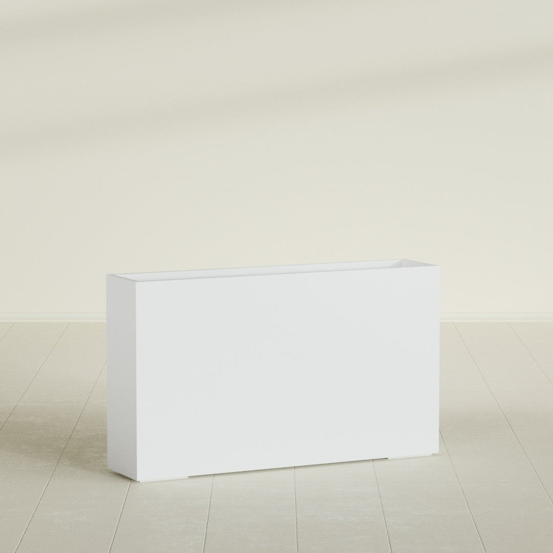 Perth Extra Large Long Rectangle Fiberglass Planter - 72 in x 16 in x 42 in - Gloss White - Gloss White,72 in x 16 in x 42 in