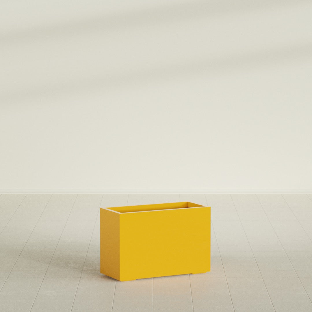 Tolga Large Rectangle Fiberglass Planter - 36 in x 16 in x 24 in - Gloss Saffron - Gloss Saffron,36 in x 16 in x 24 in