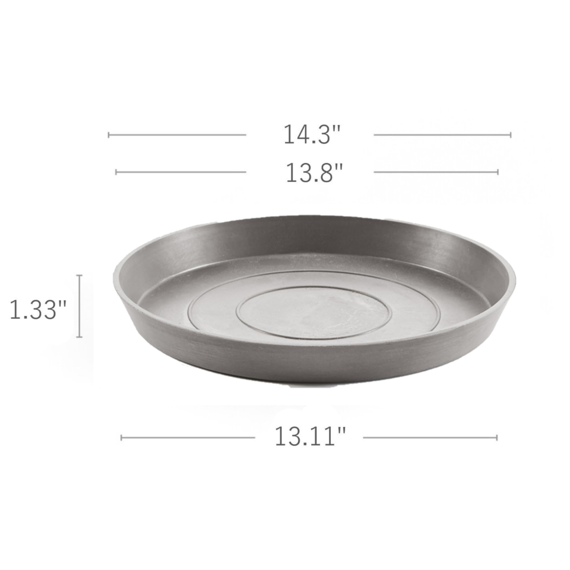 Small Round Saucer - 14.5 in x 14.5 in x 1.5 in - Taupe - Taupe,14.5 in x 14.5 in x 1.5 in