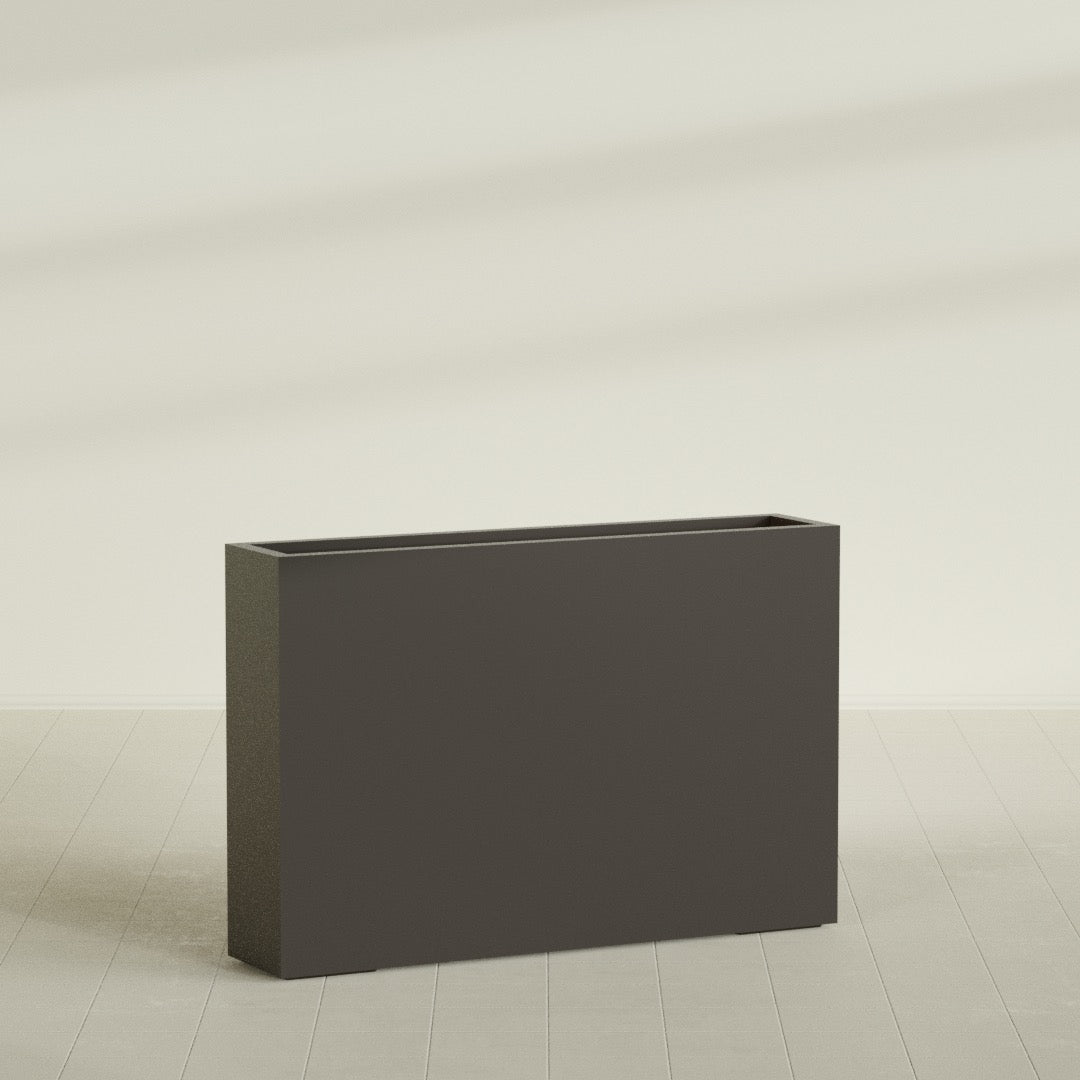 Amesbury Extra Large Narrow Rectangle Fiberglass Planter - 48 in x 10 in x 32 in - Matte Brown - Matte Brown,48 in x 10 in x 32 in
