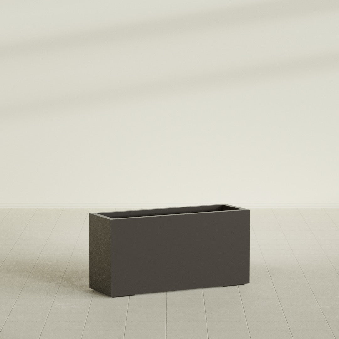 Miami Large Narrow Rectangle Fiberglass Planter - 36 in x 12 in x 18 in - Matte Brown - Matte Brown,36 in x 12 in x 18 in